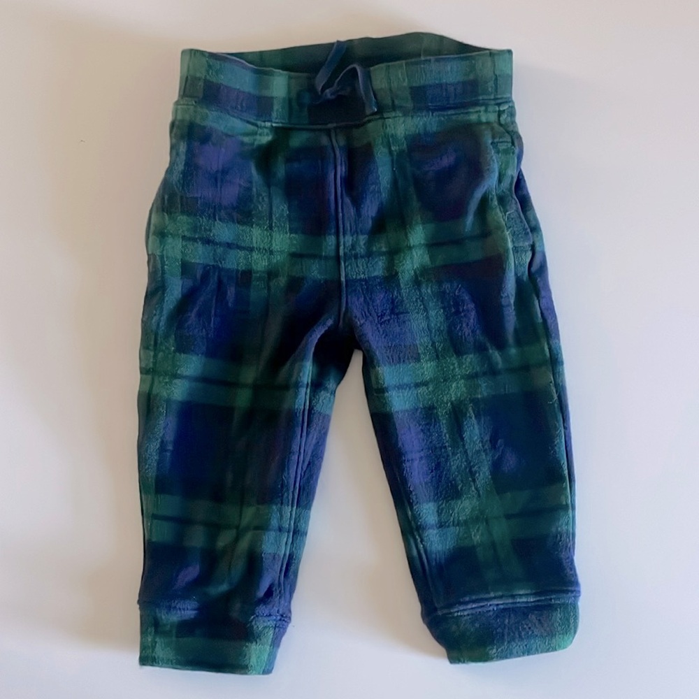 Janie & Jack 12-18mo tartan pants joggers plaid holiday thick waistband warm